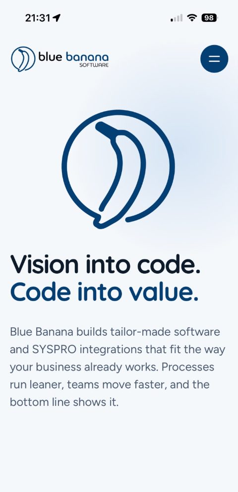 Blue Banana Software on a phone