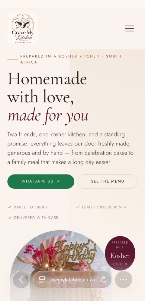 Crave My Kitchen on a phone