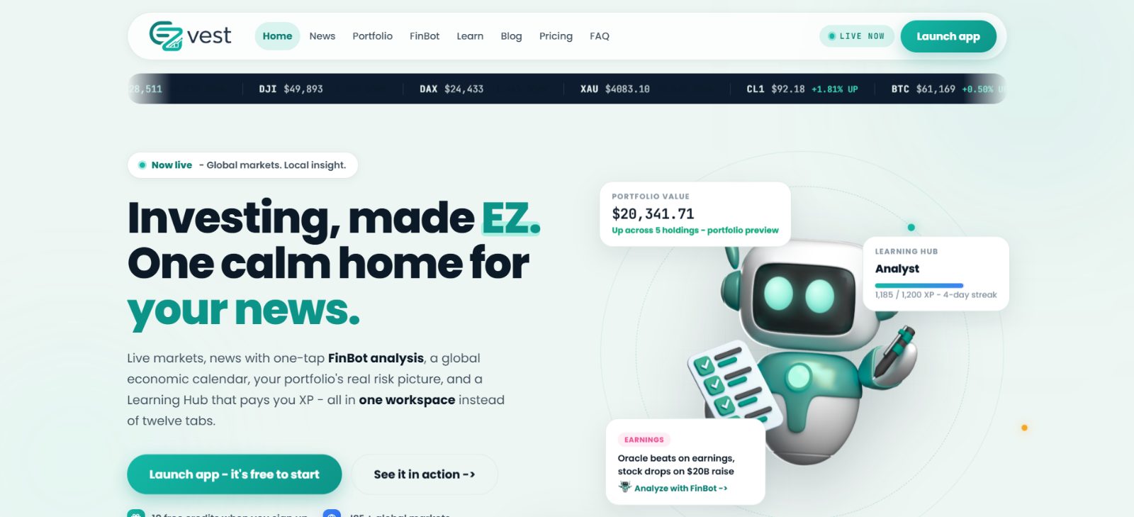 EZvest on desktop