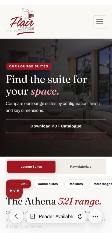 Flair Lounge on a phone