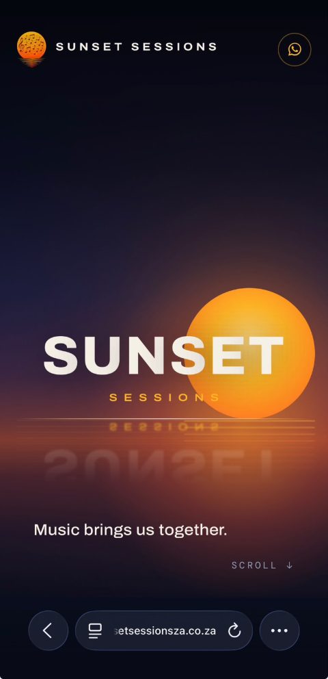 Sunset Sessions on a phone